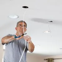 install recessed lighting between floors